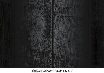 Luxury black metal gradient background with distressed wooden parquet texture. Vector illustration