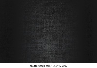 Luxury black metal gradient background with distressed fabric, textile texture. Vector illustration