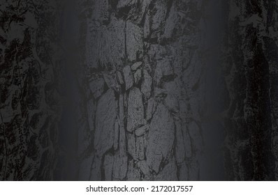 Fondo de gradiente de metal negro de lujo con textura de hormigón craqueado con angustia. Ilustración del vector