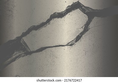 Fondo de gradiente de metal negro de lujo con textura de hormigón craqueado con angustia. Ilustración del vector