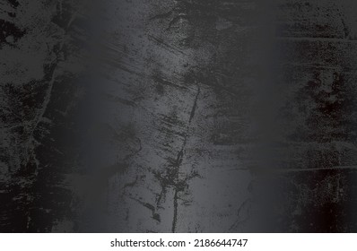 Fondo de gradiente de metal negro de lujo con textura de hormigón craqueado con angustia. Ilustración del vector