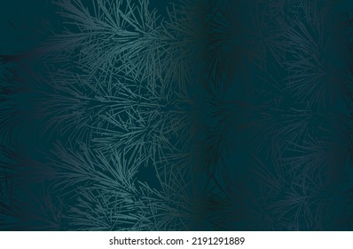 Luxury black metal gradient background with distressed pine tree needles texture. Vector illustration