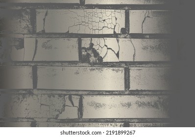 Luxury black metal gradient background with distressed brick wall texture. Vector illustration