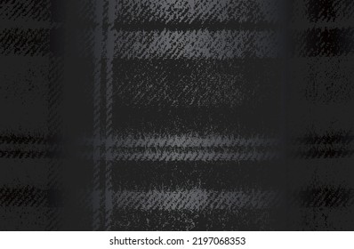 Fondo de gradiente de metal negro de lujo con tela afligida, textil, textura tartán. Ilustración del vector