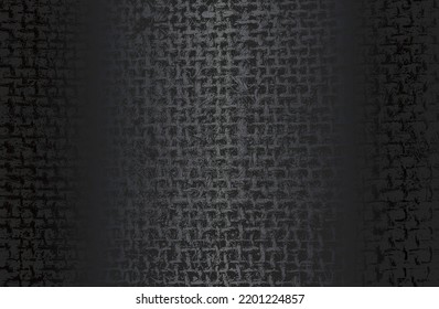 Luxury black metal gradient background with distressed fabric, textile texture. Vector illustration