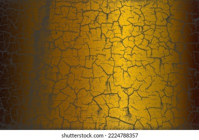 Luxury black metal gradient background with distressed cracked concrete texture. Vector illustration