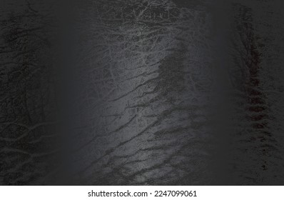 Fondo de gradiente de metal negro de lujo con piel animal genuina, natural angustiada, textura de cuero. Ilustración del vector