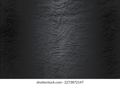 Luxury black metal gradient background with distressed natural, genuine animal skin, leather texture. Vector illustration