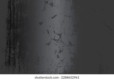 Fondo de gradiente de metal negro de lujo con textura de hormigón craqueado con angustia. Ilustración del vector