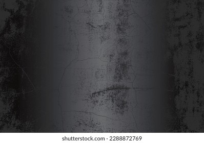 Fondo de gradiente de metal negro de lujo con textura de hormigón craqueado con angustia. Ilustración del vector