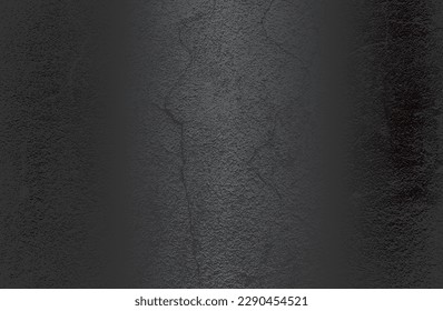 Fondo de gradiente de metal negro de lujo con textura de hormigón craqueado con angustia. Ilustración del vector