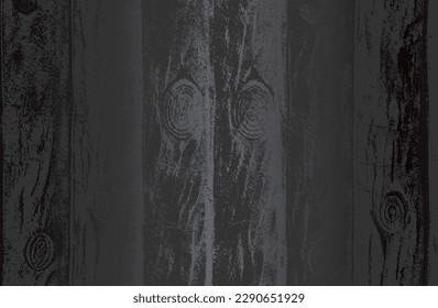 Luxury black metal gradient background with distressed wooden parquet texture. Vector illustration