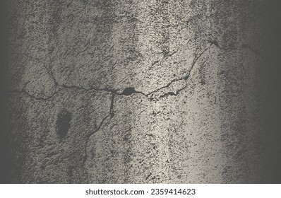Luxury black metal gradient background with distressed cracked concrete texture. Vector illustration