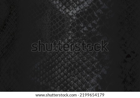 Luxury black metal gradient background with distressed crocodile, snake, alligator skin leather texture. Vector illustration