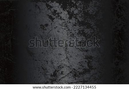 Luxury black metal gradient background with distressed metal plate texture. Vector illustration