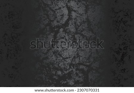 Luxury black metal gradient background with distressed cracked concrete texture. Vector illustration