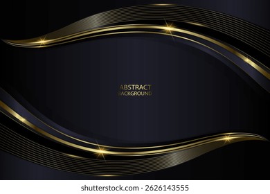 PRETO LUXUOSO COM FUNDO DE OURO METÁLICO VETOR. ELEGANTE PRETO E OURO ABSTRATO VETOR DE FUNDO. ILUSTRAÇÃO DO VETOR EPS.
