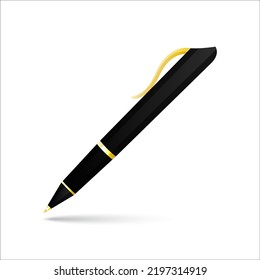 Luxury black pen, Vector .
