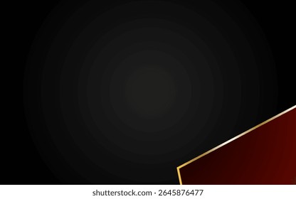 Luxe, arrière-plan noir et rouge, création d'Abstrait, lignes dorées, calques à texture