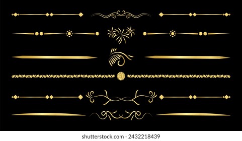 Luxury black and retro dividers set