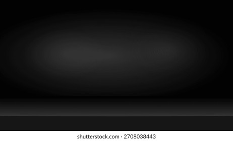 Fondo de estudio negro de lujo con Spotlight. Escenario de visualización de Producto vacío oscuro.