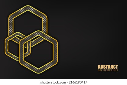 luxury black vector background with golden line and glitter