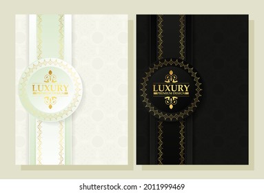 Luxury black and white background with border pattern