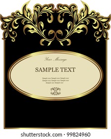 Luxury black with white gold-framed label