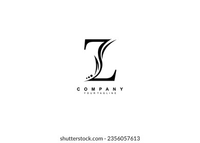 Luxury black Z logo design with beautiful feathers and leaves. premium letter Z monogram logo. suitable for business logos, beauty logos, company logos, boutiques, spas, salons, etc