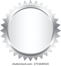 Diseño de la insignia de la roseta de Sunburst de plata en blanco de lujo