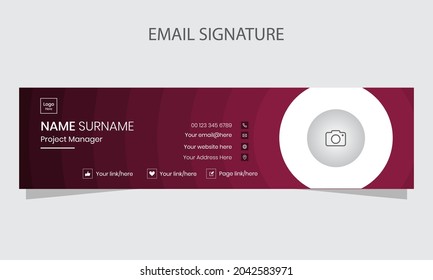 Luxury and Blended Modern Email Signature Vector Template.	