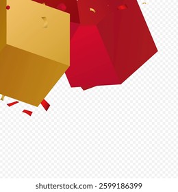 Luxury Block Flying Metal Vector Transparent Background. 3d Confetti Fly Fashion Illustration. Golden Shape Abstract Wallpaper. Glitter Element Creative Banner. - Powered by Shutterstock - Get 15% off with code: PIKWIZARD15