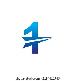 diseño de plantilla de logotipo azul de lujo 1. logotipo vectorial número 1 con recortes y flechas. elegante 1 icono. adecuado para el logotipo comercial, la promoción de productos, la comercialización, la empresa, etc.