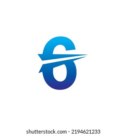 luxury blue 6 logo template design. number 6 vector logo with cutouts and arrows. elegant 6 icon. suitable for business logo, product promotion, marketing, company, etc
