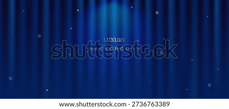 Luxury blue abstract background with gold glow and light particles, elegant premium backdrop for award ceremony, certificate, diploma, celebration, business presentation, branding, web and print design.