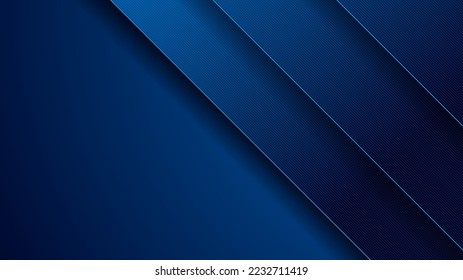 luxury blue abstract background, stage scene, straight lines overlap layer shadow gradients, corporate technology, business presentation or banner template design, texture elements