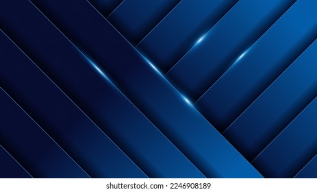 luxuriöser blauer abstrakter Hintergrund, Bühnenbild, gerade Linien überlappen Schattengradienten, Unternehmenstechnologie, Geschäftspräsentation oder Bannerdesign, Texturelemente
