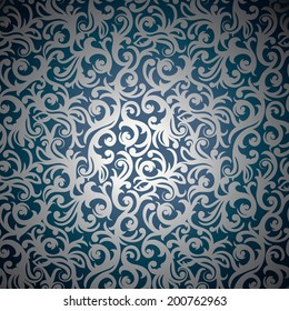 Luxury blue abstract floral background