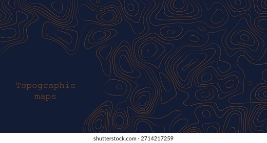 Fondo abstracto azul de lujo del mapa topográfico con la textura de las líneas rojas, diseño del Fondo de pantalla para la tela, empaquetado, Web, Ilustración vectorial geográfica del mapa de la rejilla.