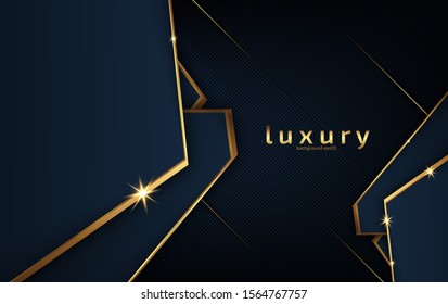 luxury blue background with abstract mesh line golden overlap Sparkles 
