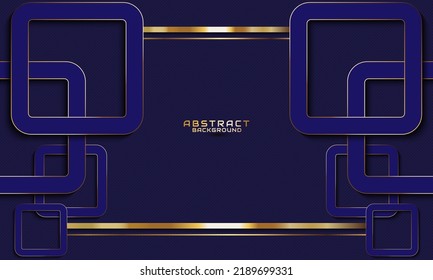 luxury blue background with gold shape geometric, space area