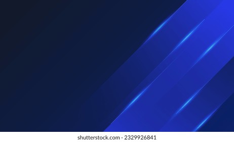  Luxuriöser blauer Hintergrund mit mehrfacher gerade Linie , glänzender Licht- und Papierschicht in 3D , Origami-Papierkunst-Stil für Landing-Page , Banner, Präsentation, Poster, Vektorgrafik.