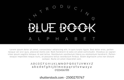 Luxury Blue Book  alphabet letters font for logo