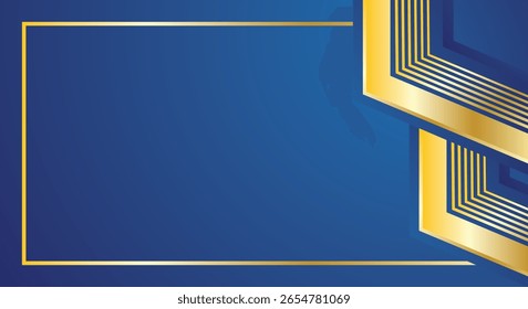 Luxusblau Zertifikat Design Hintergrund mit goldenen abstrakten Linien