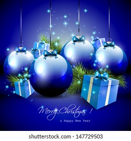 Luxury blue Christmas background  