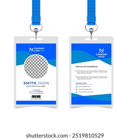 Luxury blue color modern id card template