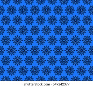 luxury blue color seamless floral decorative pattern. Vector illustration. For invitation, template, wallpaper