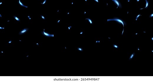 Luxo azul confete padrão fundo, ziguezague para baixo para celebração. Ilustração vetorial da decoração festiva.
