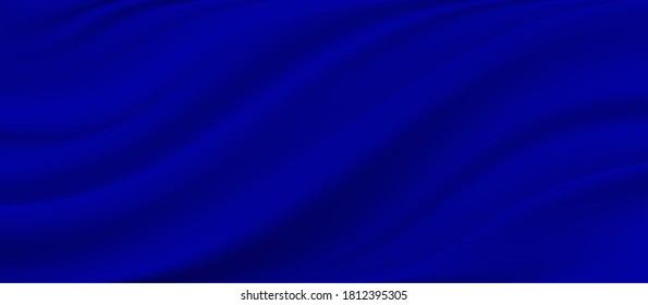 Der Luxus von blauen Texturhintergrund.Nahaufnahme von geflochtenem blauem Seidengewebe.Abstrakter blauer Stoff oder flüssiger Vektorhintergrund.Bekleidete weiche Welle. Satin, Seide und Baumwolle.