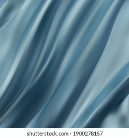 The luxury of blue fabric texture background.Closeup of rippled blue silk fabric.Abstract pink cloth or liquid wave vector background.Cloth soft wave. Creases of satin, silk, and cotton.